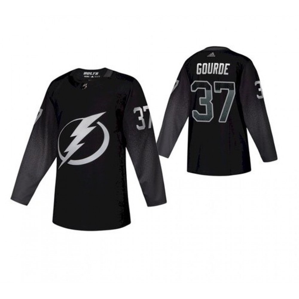 Men's Tampa Bay Lightning Yanni Gourde #37 Adidas Black Alternate Authentic Jersey-Pro Kit Vault | Brand New 26/27 Sports Jerseys